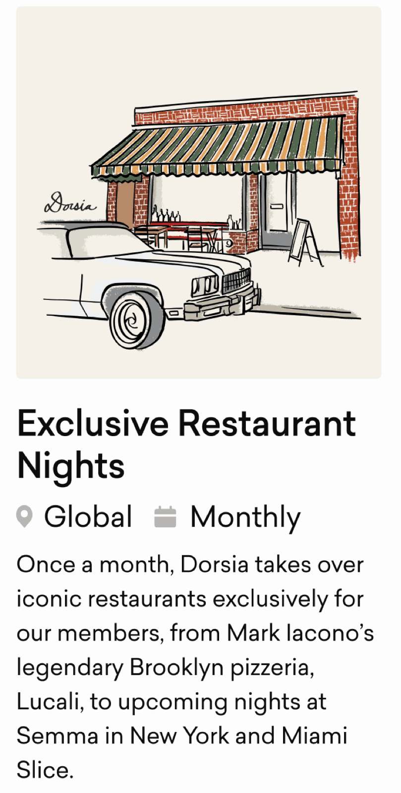 Exclusive Restaurant Nights — monthly member-only takeovers
