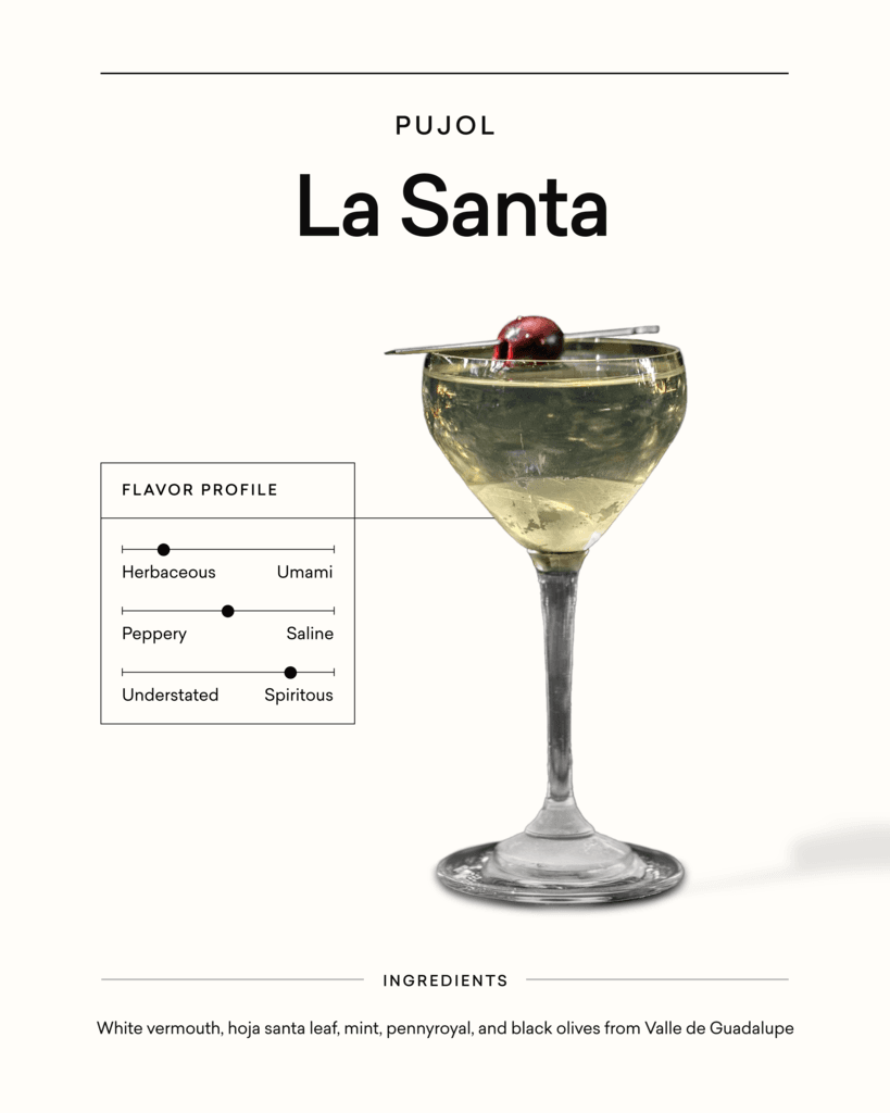 La Santa at Pujol — a signature cocktail flavor profile