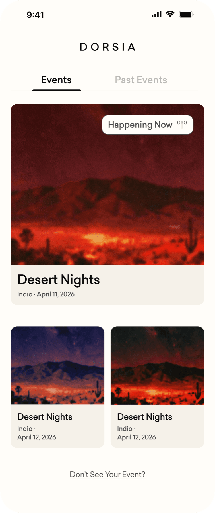Gatekeeper events list — Desert Nights