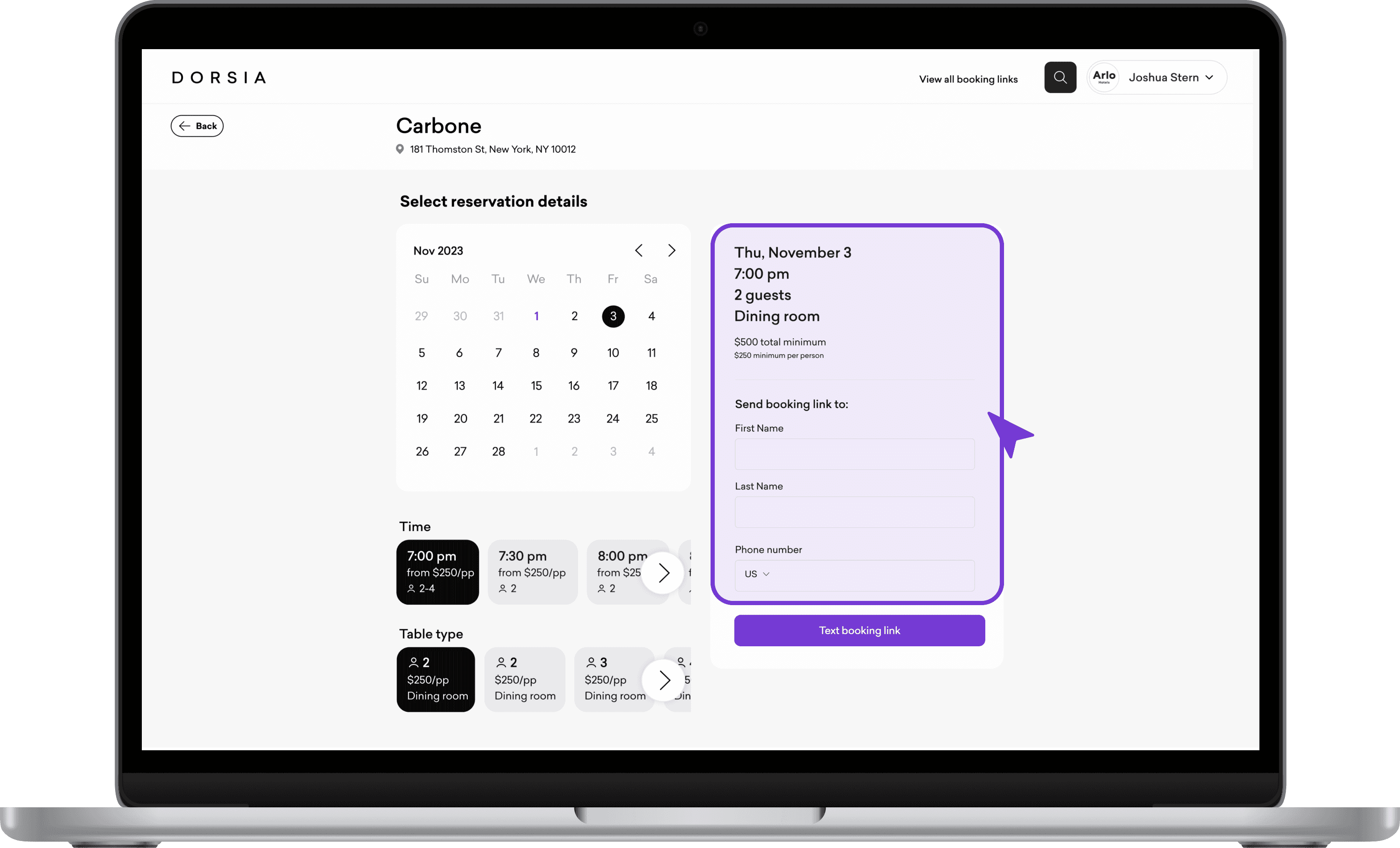 Enter client details